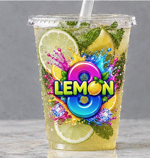 LEMON8 mojito-style lemonade with lime and fresh mint